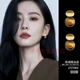 奉希中古風(fēng)耳環(huán)方圓臉虎眼石金屬復古耳釘輕奢感氣質(zhì)大氣夏天耳飾