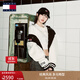 TOMMY JEANS【張元英同款】25秋冬新款女含羊毛撞色拼接美式棒球棉服 黑白拼色BDS S