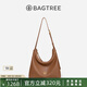 BAGTREE包包樹圖南植鞣牛皮hobo女包2025年新款單肩斜挎包通勤餃子包禮物 烤棕色-中號(hào) 高級(jí)小眾