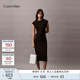 Calvin Klein高級(jí)成衣系列25春夏女士ck氣質(zhì)休閑通勤黑色顯瘦連衣裙44B012G