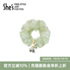 She's茜子山茶花大腸發(fā)圈馬尾發(fā)繩高級感盤(pán)發(fā)頭花橡皮筋頭飾教師節禮物 青綠色D0