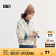 Semir衛(wèi)衣女純色半開襟衣服溫柔百搭秋休閑風(fēng)寬松落肩套頭衫ins潮 奶白10501 M