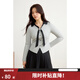 獨束大碼女裝不規(guī)則設計感小眾上衣女2025春裝新款POLO領長袖T恤 花灰色 2XL （尺碼：4）