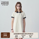 Teenie Weenie小熊夏季撞色Polo休閑通勤簡約白色連衣裙時尚收腰短裙女 乳白色 S (160)