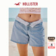 HOLLISTER25夏季新款baggy風(fēng)辣妹Y2K翻腰牛仔短褲女裝KI349-5172 中間色水洗 （腰頭花紋深淺隨機(jī)發(fā)貨） 27 165/68A 4標(biāo)準(zhǔn)版