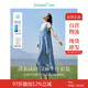 茵曼涼感漢麻牛仔連衣裙女夏百搭休閑風(fēng)T恤背帶裙子 牛仔藍 M 