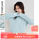 尚都比拉慵懶風(fēng)復古菱形格毛衣女女冬季新款女裝氣質(zhì)顯瘦保暖上衣 藍色 S