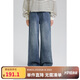 ELLE KIDS全棉百搭斜裁牛仔褲男女童秋季全腰松緊繭型長(cháng)褲