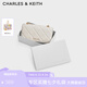 CHARLES&KEITH質(zhì)感菱格鏈條小方錢包女包包女包生日禮物七夕禮物CK6-10680924 Cream奶白色 XS