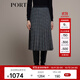 PORTS 寶姿秋冬新品女裝中長(zhǎng)百褶裙半裙LM9S056NFQ067 黑色格子 L (8)