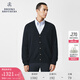 布克兄弟（BrooksBrothers）男士秋冬新款V領純色logo毛衣開衫 4004-藏青色 M