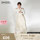 SNIDEL2025春夏新品百搭高腰提花雪紡蛋糕裙百褶半身裙SWFS251197 淺米色 M （1）