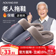 奧康（Aokang）老人PU皮防水棉拖鞋男士秋冬季居家用大碼防滑保暖毛絨拖鞋女冬天 藏青 42-43 【適合41-42碼】