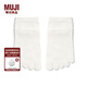 無印良品（MUJI）女式 合腳直角 五指運動船襪 分趾襪 隱形襪 DAF30A3S 米白色 23-25cm/36-40碼