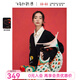飛鳥(niǎo)和新酒黑色提花針織衫女開(kāi)衫2025秋季新款復古顯瘦毛衫外套 黑色HCB01 L