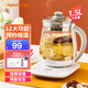 九陽(yáng)養生壺1.5L煎藥壺迷你玻璃花茶壺煮茶器電水壺熱水壺燒水壺電熱水壺 白色+茶籃+蛋架 1.5L