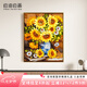 自油自畫 數(shù)字油畫diy減壓客廳臥室裝飾畫掛畫向日葵手繪填色肌理畫 燦若驕陽 40*50cm實木背板+內(nèi)框