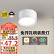 雷士（NVC）LED筒燈家用客廳臥室吊頂過(guò)道免開(kāi)孔明裝天花燈PC白色15瓦暖白光