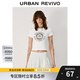 UR2025春季新款女裝美式復古圖案短款修身短袖T恤UYL450005 本白 (修身款) M