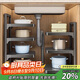 優(yōu)勤槍灰廚房鍋具收納架多層置物架櫥柜內分層水槽下臺面多功能鍋架子