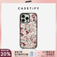 CASETIFY 復(fù)古花卉 適用于iPhone16 Pro/Max 手機(jī)殼 透明黑框 iPhone 16 Pro Max