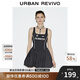 UR2025春季新款女裝潮流運(yùn)動印花超短款花苞連衣裙UYV750009 墨藍(lán) (偏短) M