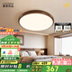 鹿家良品（LUUGAA）胡桃木色臥室吸頂燈中古風(fēng)全光譜護(hù)眼臥室燈客廳燈主燈全屋燈具 【薦】全光譜40cm三色光58W