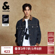 杰克·瓊斯（JACK&JONES）25年秋季外套男士裝寬松潮流休閑品質夾克撞色翻領原色牛仔外套男 A13 深牛仔藍 M 175