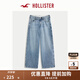 HOLLISTER25春夏新款美式vibe甜辣翻腰闊腿牛仔褲女裝KI355-5408 中間色 26 160/66A 2標準版