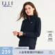 ELLE ACTIVE高級(jí)感半拉鏈立領(lǐng)衛(wèi)衣女士百搭彈力運(yùn)動(dòng)舒適套頭衫經(jīng)典針織衛(wèi)衣 藏青色 M