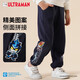 ULTRAMAN奧特曼兒童褲子春秋薄款衛褲男孩休閑束腳長(cháng)褲AHM96114藏青 110cm