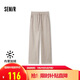 森馬（Semir）[商場同款]休閑褲女加絨長褲簡約冬2024仿呢闊腿褲101724127016A