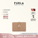 芙拉（FURLA）【七夕禮物】Flow牛皮小號女士短款雙折錢包卡包卡夾證件收納包 灰褐色