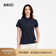 AIGLE艾高polo衫T恤速干上衣吸濕cooltouch涼感輕奢短袖內(nèi)搭女士 海軍藍 BN384 42 (175/96A)