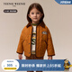 Teenie Weenie Kids小熊童裝24秋冬款男女寶寶短款菱格撞色棉服外套 橙色 100 cm