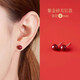 【直發(fā)】新款朱砂轉運耳釘純銀高級感耳飾輕奢養耳洞紅色 6mm【紫金砂】耳釘款