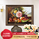 奇瓦麗美式餐廳裝飾畫(huà)歐式風(fēng)格高級感掛畫(huà)餐桌壁畫(huà)水果手繪油畫(huà)玄關(guān)畫(huà) Q1款富貴牡丹 60*80cm 復古棕框-肌理畫(huà)