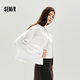 森馬（Semir）外套女秋短款蕾絲寬松蝙蝠袖棉麻立領(lǐng)2025小清新夾克10A525108002