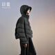 日著(zhù)（rizhuo）原創(chuàng  )連帽羽絨服2025年冬季新款寬松顯瘦斜紋棉感休閑短外套女 俠黑 XL