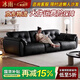 冰雨沙發(fā)客廳2025新款油蠟頭層牛皮中古風(fēng)云朵沙發(fā)可移動(dòng)靠背直排沙發(fā) 豪華版-貓抓油蠟皮【60%選擇】 四人位 3m