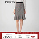 PORTS寶姿春夏新品女裝格子優(yōu)雅包臀裙魚尾半身裙LM8S005NFF029 黑色格子 S (4)