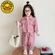 G.DUCKKIDS小黃鴨女童春裝套裝2025新款兒童春秋裝休閑洋氣寶寶春季翻領(lǐng)時(shí)髦 皮粉色 【套裝】 110