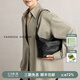 VANESSA HOGAN【張雅欽同款】VH女包欣冉hobo包頭層植鞣牛皮斜挎單肩包七夕禮物 耀石黑-中號(hào)+綠野仙蹤禮盒