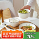 唯銘諾北歐風(fēng)餐具整套碗碟套裝家用飯碗面碗盤子筷勺 一人食豎紋6件套