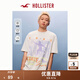 HOLLISTER【涼感印花T】25夏新款情侶寬松T恤男裝女裝KI323-5008 奶油色 XL (180/116A)
