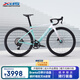喜德盛公路車25-AD350碳纖前叉功率計齒盤鋁合金氣動車架 流光青 480