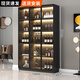 莀晞家居酒柜 客廳酒柜家用落地餐邊柜儲物柜展示柜簡(jiǎn)約帶鋼化玻璃門(mén)酒柜 輕奢灰三門(mén)120*40*200帶燈無(wú)酒格