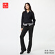 優(yōu)衣庫女裝修身喇叭牛仔褲/彈力水洗產(chǎn)品加長(cháng)款25秋冬新款480783 480783/09黑色 M /160/68A