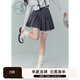 紫涵（ZIHAN）紫涵蝴蝶結高腰百褶裙女秋季甜美學(xué)院風(fēng)網(wǎng)紗A字半身短裙 深灰 L