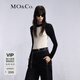 MO&Co.【高比例】美式插肩袖修身打底衫針織衫美拉德上衣女 黑色 M 165